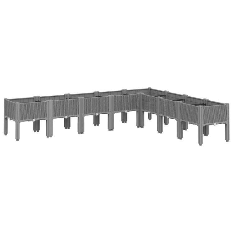 Vidaxx jardinière avec pieds 200x160x42 cm polypropylène gris clair