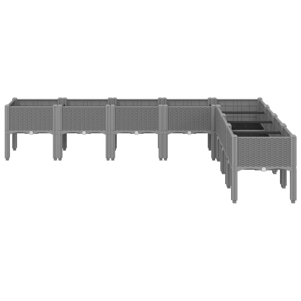 Vidaxx jardinière avec pieds 200x160x42 cm polypropylène gris clair