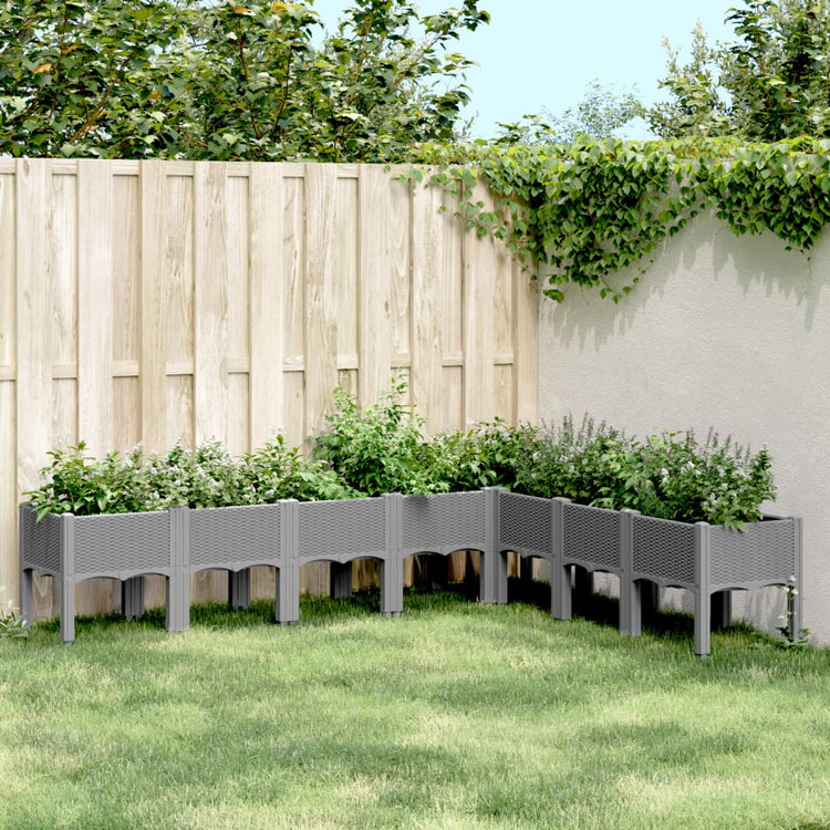 Vidaxx jardinière avec pieds 200x160x42 cm polypropylène gris clair