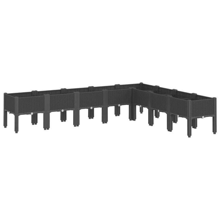 Vidaxx jardinière avec pieds 200x160x42 cm polypropylène noir