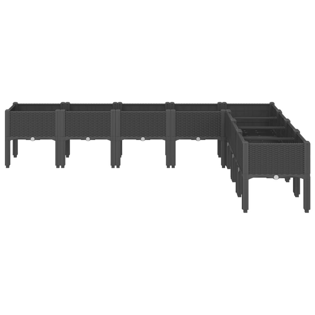 Vidaxx jardinière avec pieds 200x160x42 cm polypropylène noir
