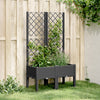Jardinière Vidaxl avec latwerk 80x40x142 cm en polypropène noir