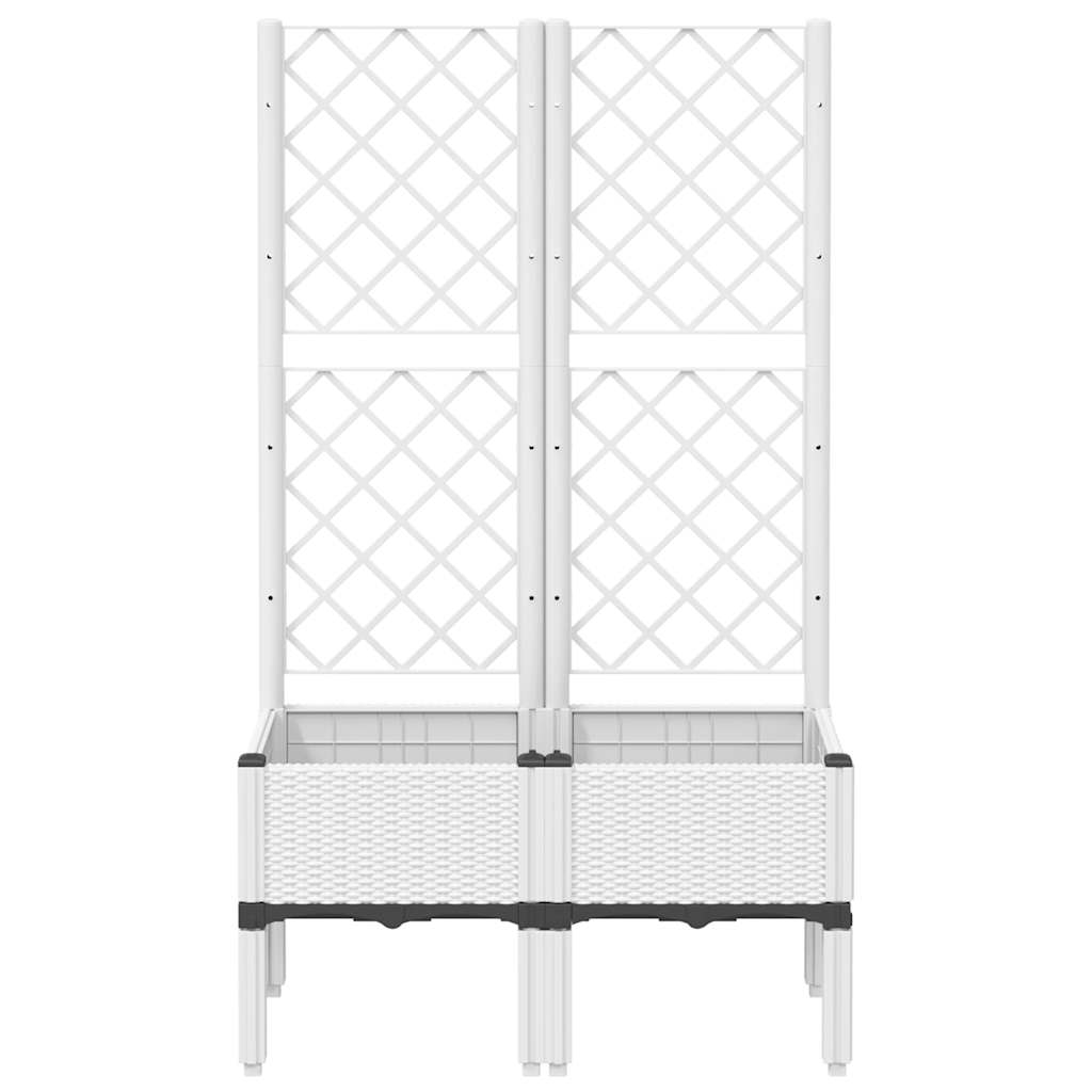 Vidaxl Plannet avec latwerk 80x40x142 cm en polypropène blanc