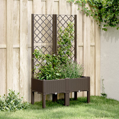 Boîte de planification Vidaxl avec SLAT 80x40x142 cm Brun polypropène