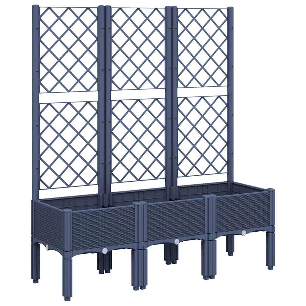 Planteur Vidaxl avec scolarisé 120x40x142 cm Gray en polypropène