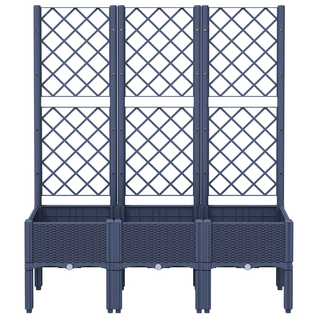 Planteur Vidaxl avec scolarisé 120x40x142 cm Gray en polypropène