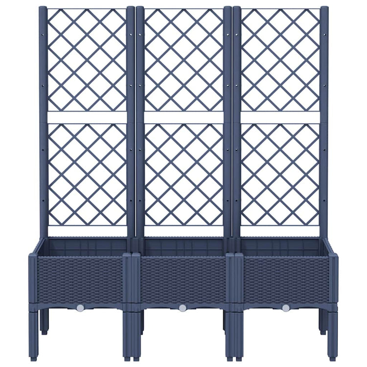 Planteur Vidaxl avec scolarisé 120x40x142 cm Gray en polypropène
