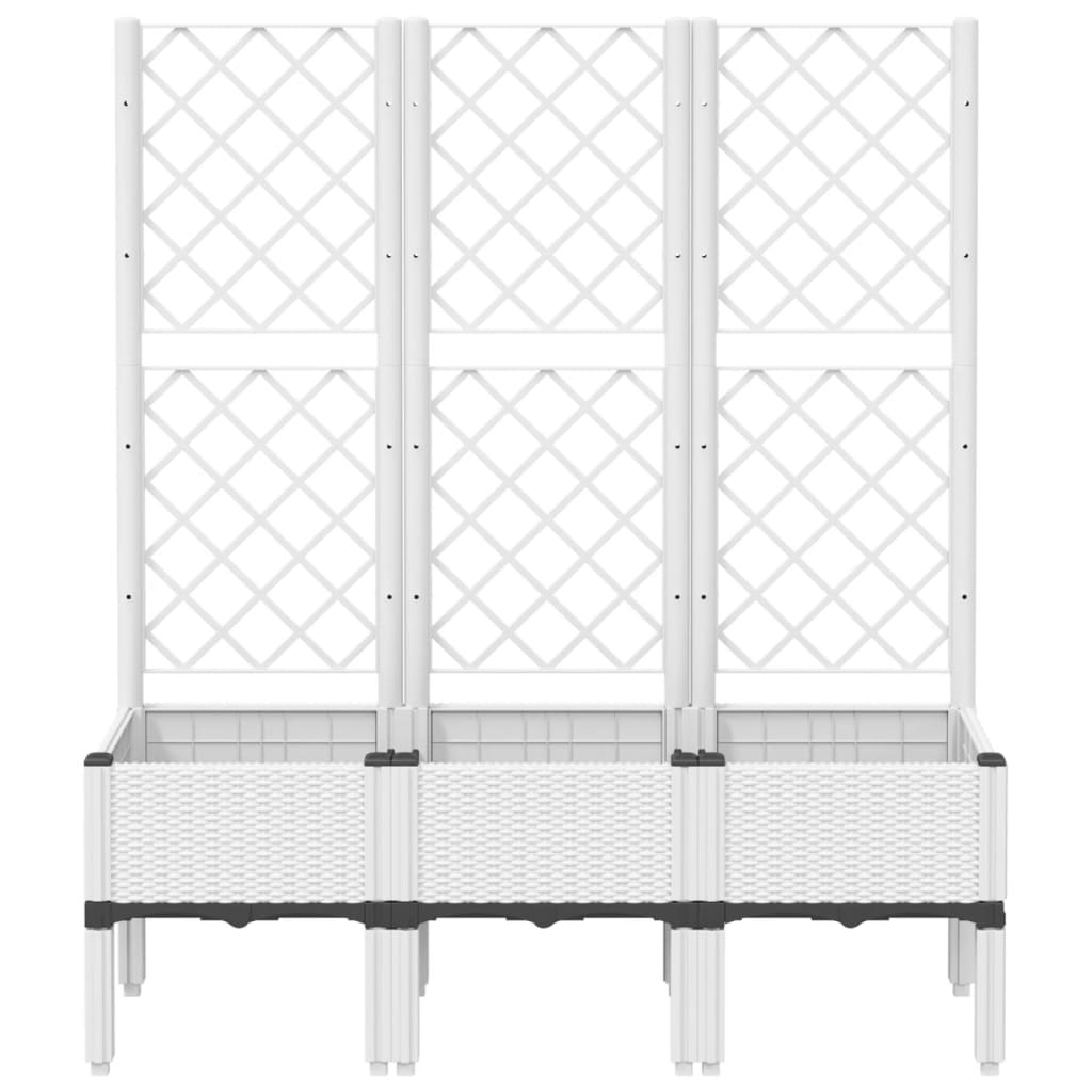 Vidaxl Plannet avec latwerk 120x40x142 cm en polypropène blanc