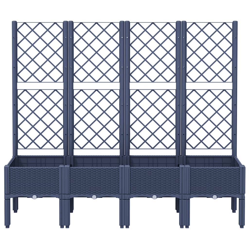Vidaxl Plannet avec Slats 160x40x142 cm Gray en polypropène