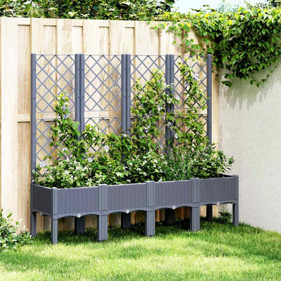 Vidaxl Plannet avec Slats 160x40x142 cm Gray en polypropène