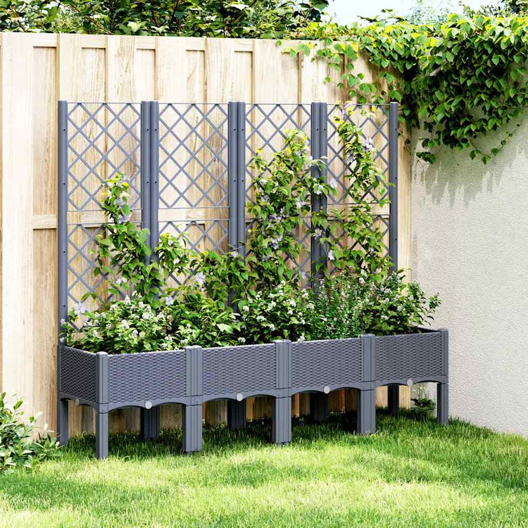 Vidaxl Plannet avec Slats 160x40x142 cm Gray en polypropène