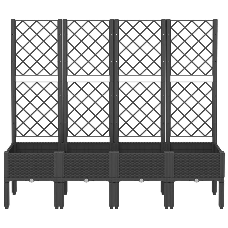 Vidaxl Plannet avec latwerk 160x40x142 cm en polypropène noir