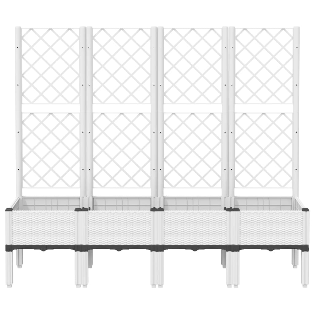 Vidaxl Plannet avec des lattes 160x40x142 cm en polypropène blanc