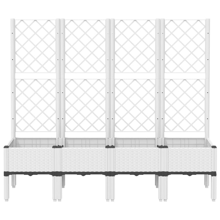 Vidaxl Plannet avec des lattes 160x40x142 cm en polypropène blanc
