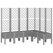 Planteur Vidaxl avec talons 160x120x142 cm en polypropène gris clair - afbeelding 2