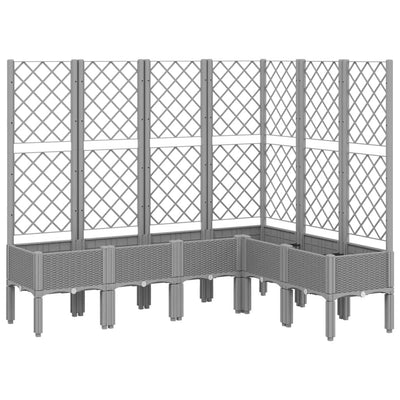 Planteur Vidaxl avec talons 160x120x142 cm en polypropène gris clair