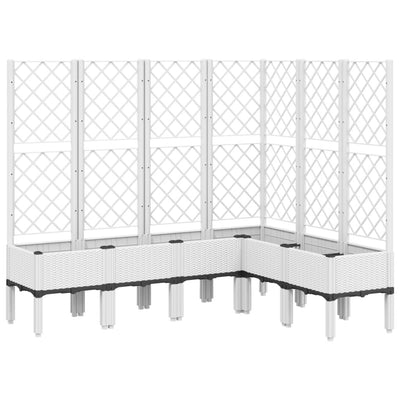 Jardinière Vidaxl avec latwerk 160x120x142 cm en polypropène blanc