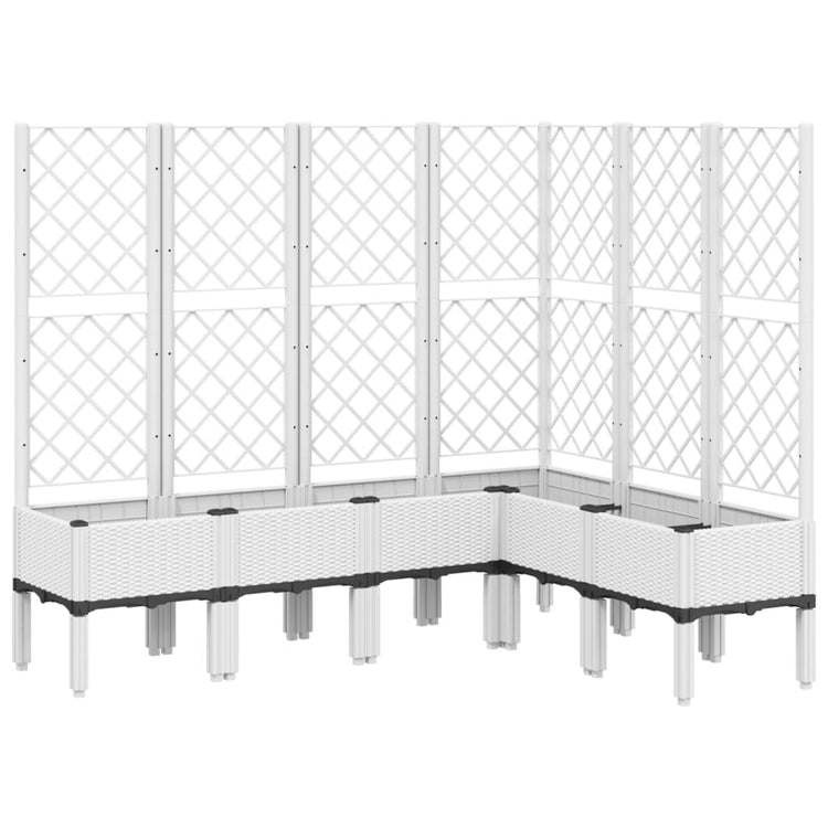 Jardinière Vidaxl avec latwerk 160x120x142 cm en polypropène blanc