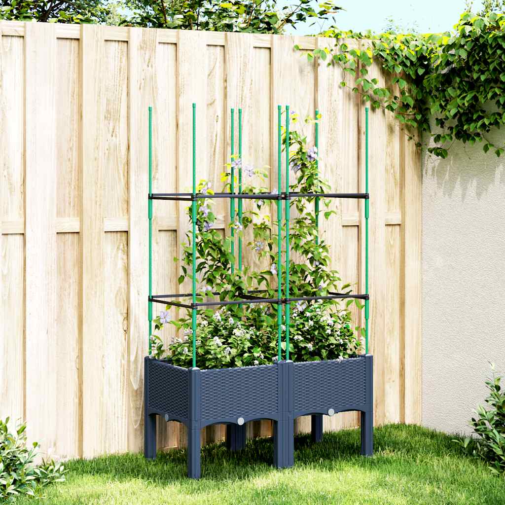 Vidaxl Plannet avec Slat 80x40x142.5 cm Gray en polypropène