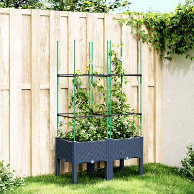 Vidaxl Plannet avec Slat 80x40x142.5 cm Gray en polypropène