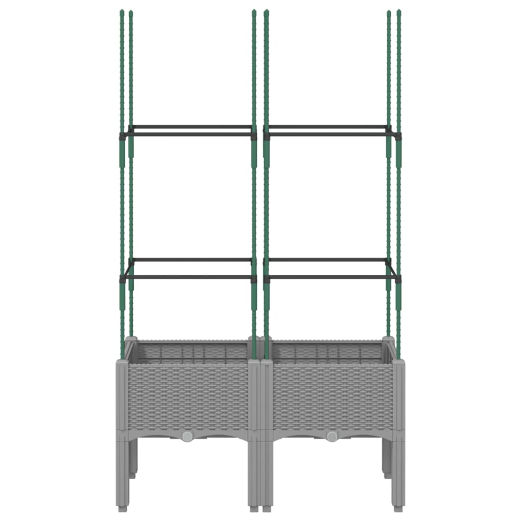 Boîte de planification Vidaxl avec Slat 80x40x142.5 cm Gris clair en polypropène