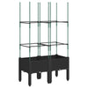 Jardinière Vidaxl avec latwerk 80x40x142.5 cm Black en polypropène