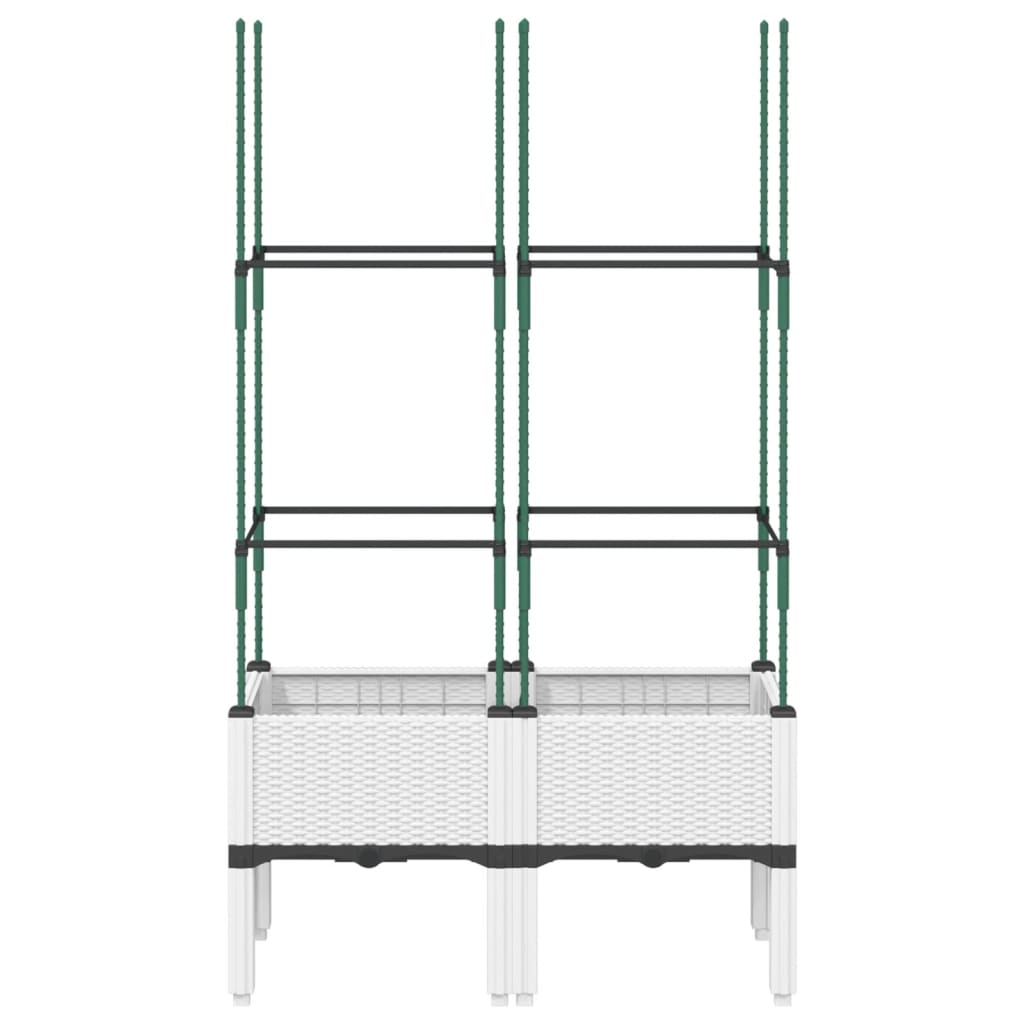 Jardinière Vidaxl avec latwerk 80x40x142.5 cm en polypropène blanc