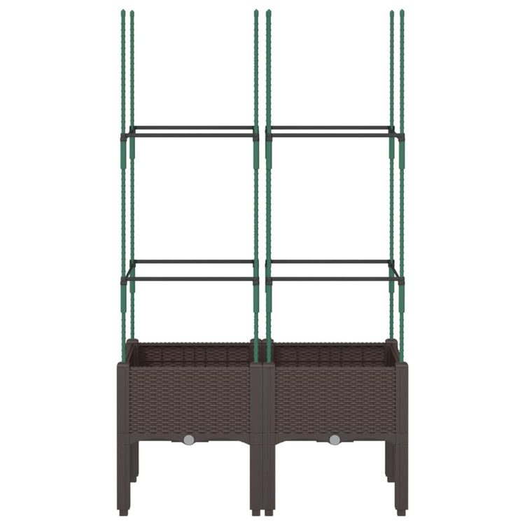 Jardinière Vidaxl avec latwerk 80x40x142.5 cm en brun polypropène