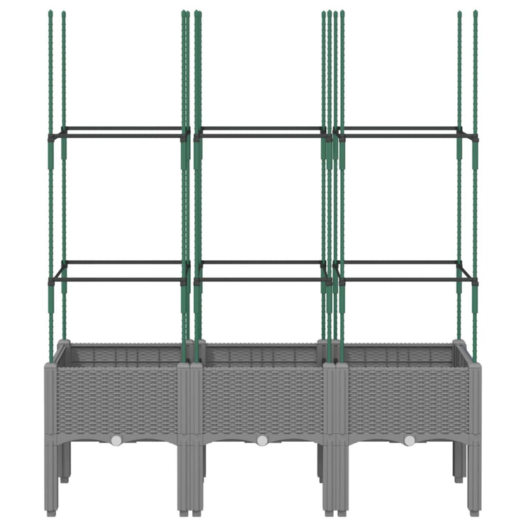 Jardinière Vidaxl avec latwerk 120x40x142.5 cm Gris clair en polypropène