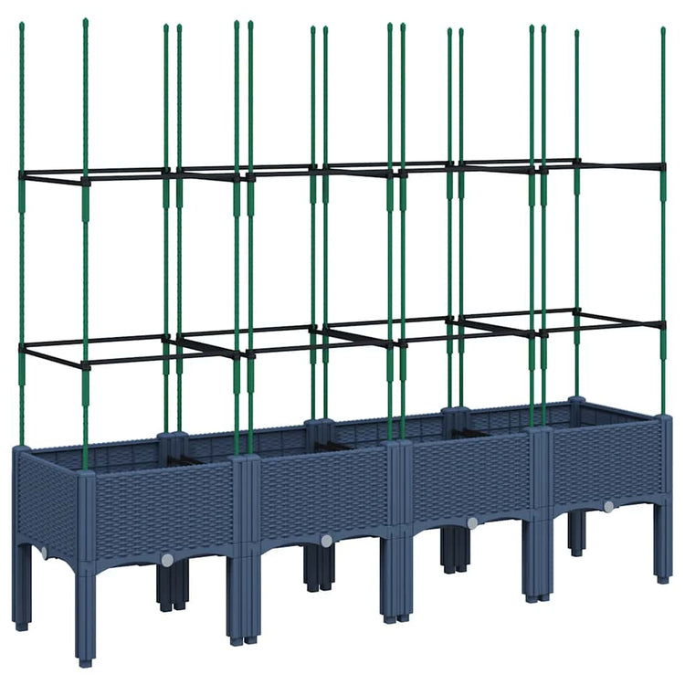 Jardinière Vidaxl avec latwerk 160x40x142.5 cm Gris polypropène