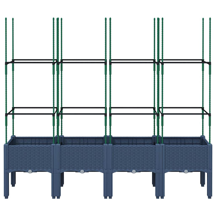 Jardinière Vidaxl avec latwerk 160x40x142.5 cm Gris polypropène
