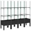 Vidaxl Plannet avec latwerk 160x40x142.5 cm en polypropène noir