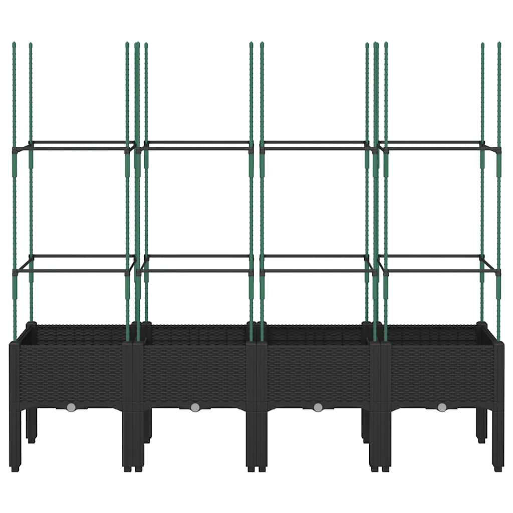 Vidaxl Plannet avec latwerk 160x40x142.5 cm en polypropène noir