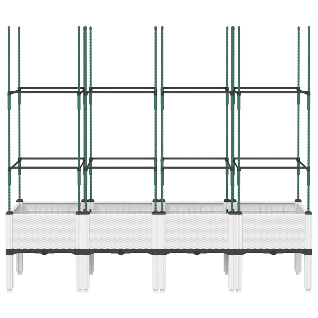 Jardinière Vidaxl avec latwerk 160x40x142,5 cm en polypropène blanc