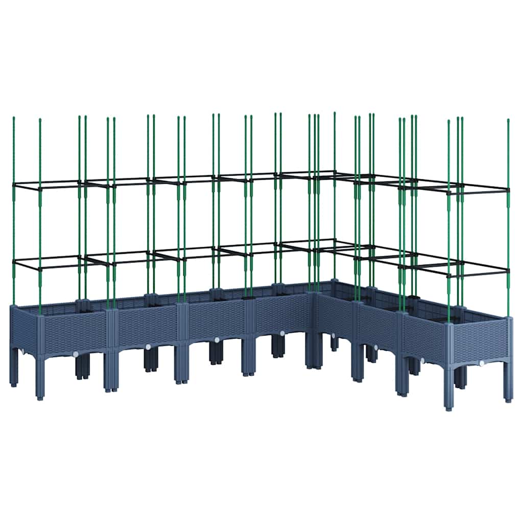 Jardinière Vidaxl avec Latwerk 200x160x142.5 cm Gris polypropène