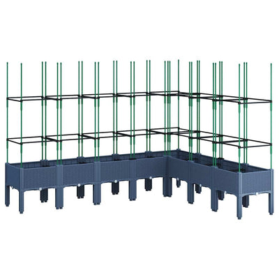 Jardinière Vidaxl avec Latwerk 200x160x142.5 cm Gris polypropène