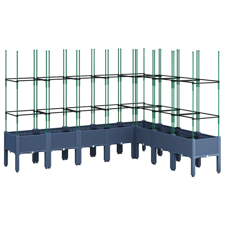 Jardinière Vidaxl avec Latwerk 200x160x142.5 cm Gris polypropène