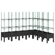 Jardinière Vidaxl avec Latwerk 200x160x142,5 cm Black en polypropène - afbeelding 2