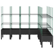 Jardinière Vidaxl avec Latwerk 200x160x142,5 cm Black en polypropène - afbeelding 3