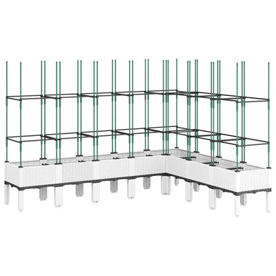 Jardinière Vidaxl avec Latwerk 200x160x142,5 cm en polypropène blanc