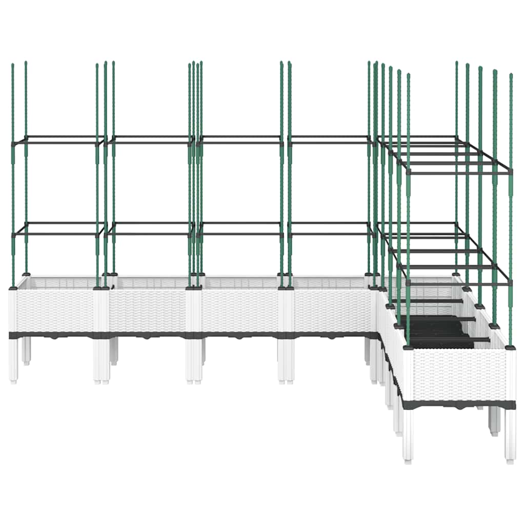 Jardinière Vidaxl avec Latwerk 200x160x142,5 cm en polypropène blanc