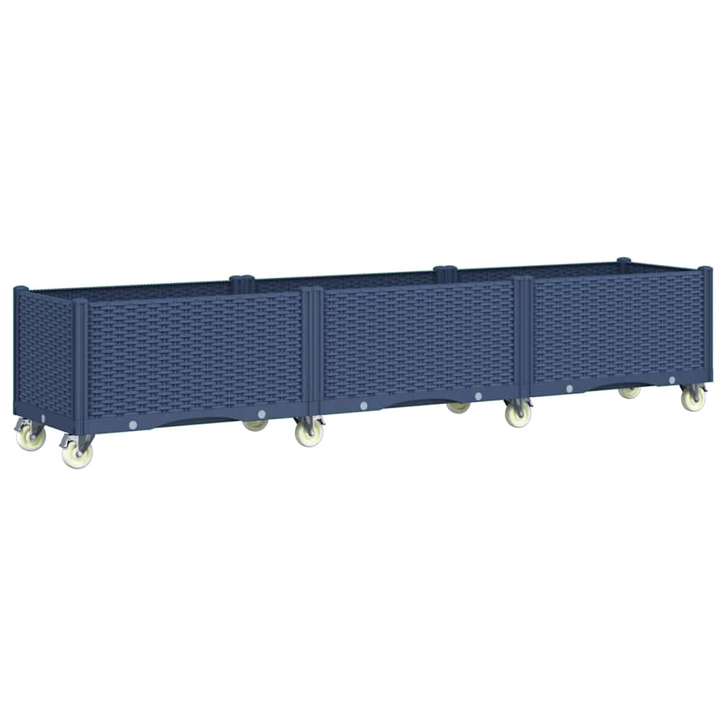 Vidaxx jardinière à roulettes 240x50x54 cm polypropylène bleu-gris