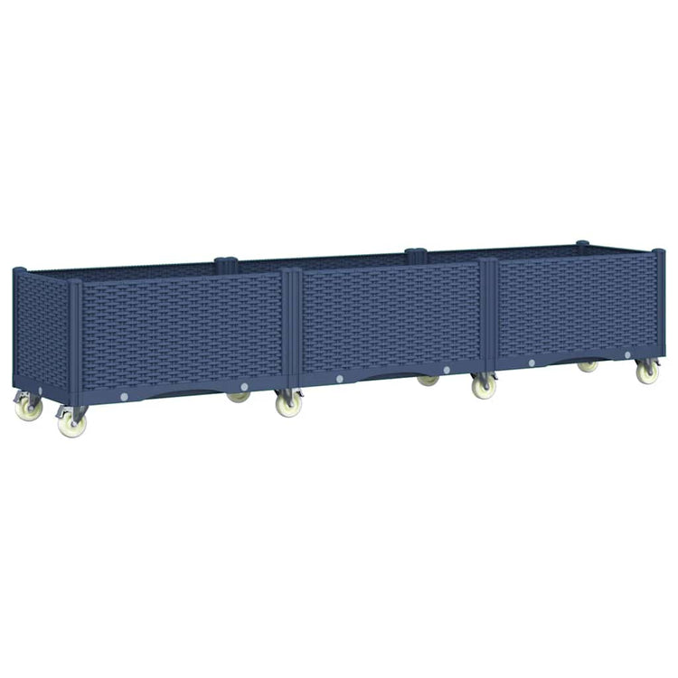 Vidaxx jardinière à roulettes 240x50x54 cm polypropylène bleu-gris