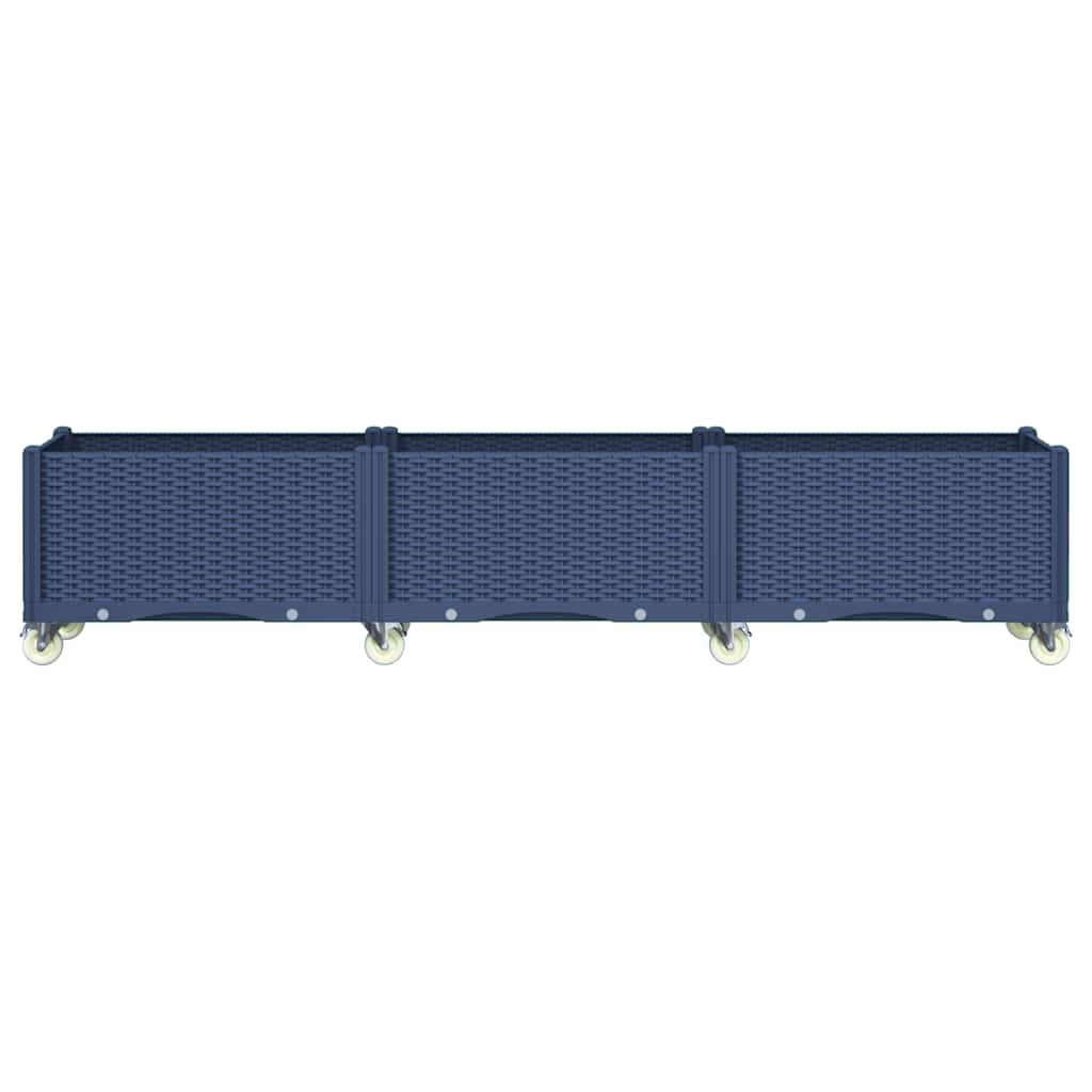 Vidaxx jardinière à roulettes 240x50x54 cm polypropylène bleu-gris