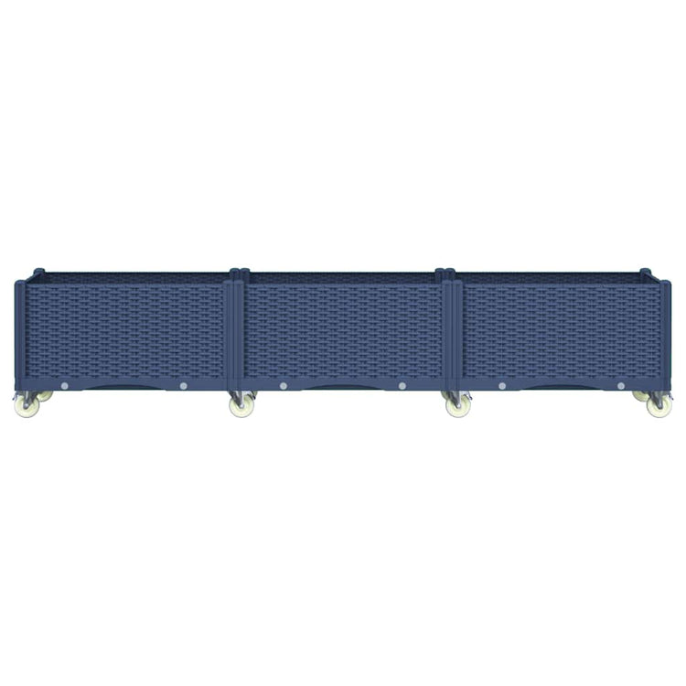 Vidaxx jardinière à roulettes 240x50x54 cm polypropylène bleu-gris