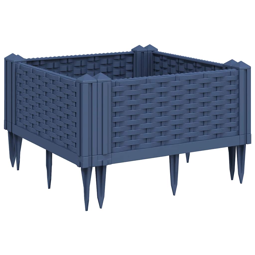 Jardinière Vidaxl avec broches 42.5x42.5x28,5 cm Gris en polypropène