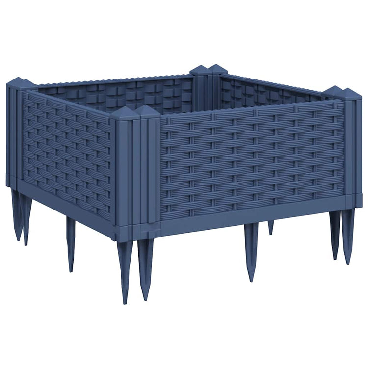 Jardinière Vidaxl avec broches 42.5x42.5x28,5 cm Gris en polypropène