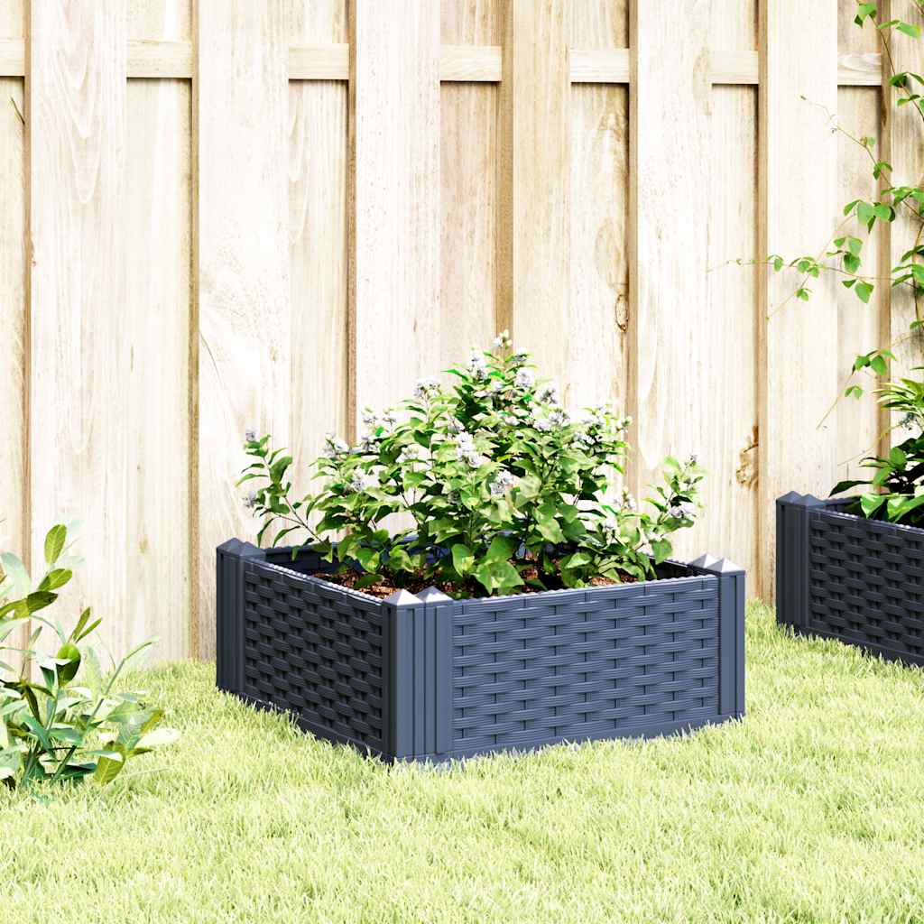 Jardinière Vidaxl avec broches 42.5x42.5x28,5 cm Gris en polypropène