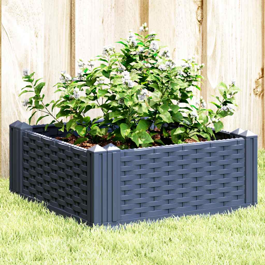 Jardinière Vidaxl avec broches 42.5x42.5x28,5 cm Gris en polypropène