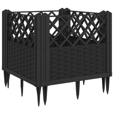 Boîte de planification Vidaxl avec broches 43.5x43.5x43,5 cm Black en polypropène